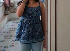 Boho Floral Print Peplum Top