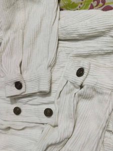 White Corduroy Cropped Jacket