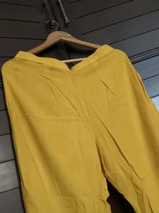 Women Straight Yellow Ethnic Pants