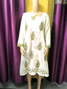 Embroidered Kurta creamy