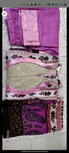 COMBO  2 SUIT SETS, pink sequence and white sequence and work.