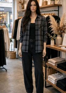 unisex Plaid Long Sleeve Shirt