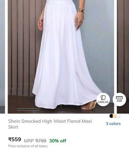 SHEIN High Waist Flared Maxi Skirt – White