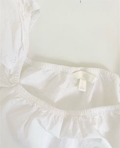 Chic White Puff Sleeve Square Neck Top