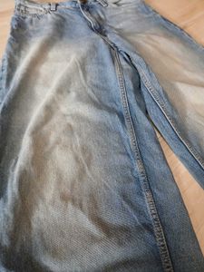 Light Wash Wide Leg Baggy Jeans
