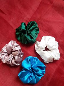 Satin Scrunchie Set - 4 Colors