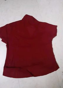 Formal top Maroon With Side Slit and pastel shirt