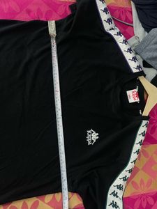 Kappa Black T-Shirt with Tape Detail