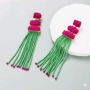 Statement Tassel Earrings🩷💚