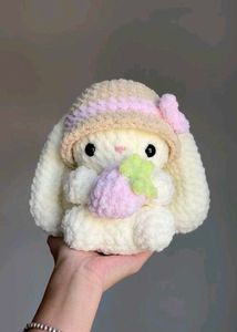 Crocheted Bunny Plush Toy with Carrot