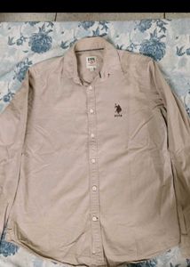 US Polo Assn. Men's khakhi Button-Up Shirt