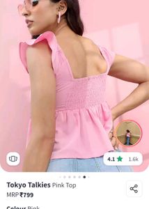 Tokyo Talkies Pink Peplum Top