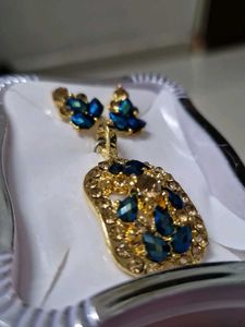 Elegant Blue &amp; Gold Jewelry Set