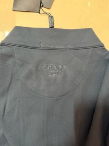 Prada Velour Quarter Velvet Zip Sweatshirt