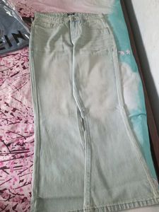 Light Wash Flare Jeans with Bow Detail