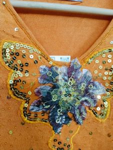 Elegant Orange with Floral Design