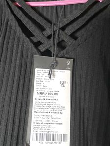Free delivery! Black Ribbed Long Sleeve Top