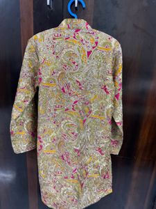 Boys's Ethnic Embroidered Kurta with Paisley Print