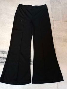 Classy Black High-Waist Flared Pants