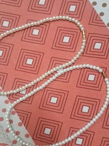 white Pearl Necklace 2 piece