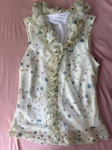 cute Chic Polka Dot Ruffle Blouse top
