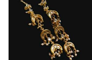 Elegant Gold and Pearl Jhumkas