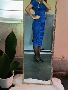 Stunning Ruched Royal Blue Dress