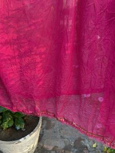 Vibrant Pink Embroidered Dupatta
