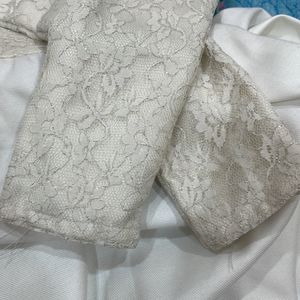 high and low white and cream dress Unique self designed