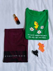 Cute Chick Graphic & Maroon Tees