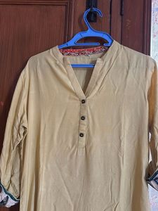 Simple n elegant office wear Yellow Kurta