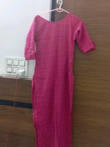 Pink Checkered Kurta