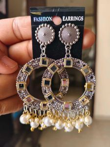 Boho Hoop Earrings with Pearls