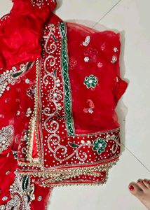 Stunning Red Embellished Ethnic lehnga