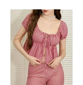 Red Gingham top