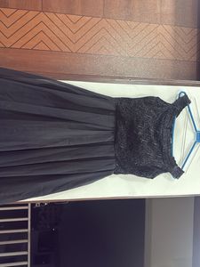 black elegant off-shoulder gown