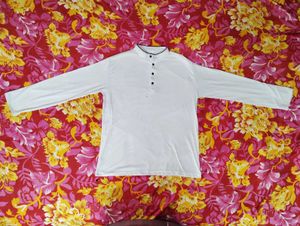 Men's White Henley T Shirt