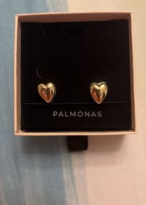 Palmonas Chic Gold Heart Stud Earrings