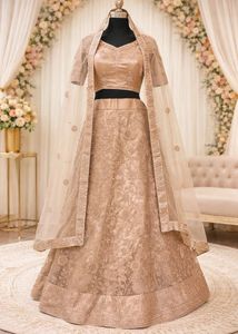 Elegant Gold Embroidered Lehenga