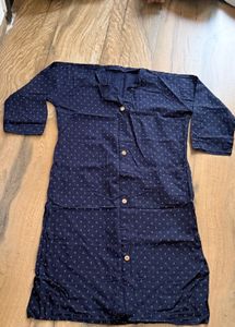Navy Blue Printed Kurta