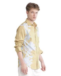 Rare Rabbit Mustard Abstract Print Shirt