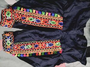 Vibrant Embroidered Choli and Dhoti Set