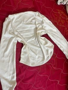 long sleeve white top
