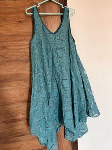 Boho Teal Lace Summer Dress