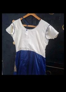 Blue &amp; Gold Embroidered Frock.