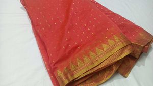 Beautiful Red Saree with Golden Border