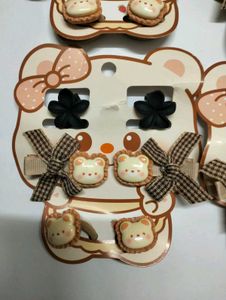 Cute Flower Hair Clips Set combo se