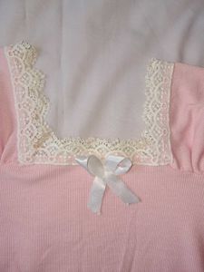 Pink Lace Trimmed Square Neck Top