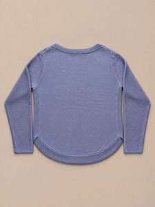 DUSTY LAVENDER TEXTURED KNIT CURVED HEM SWEATER