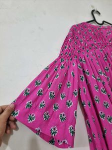00170 Pink Floral tunic blouse